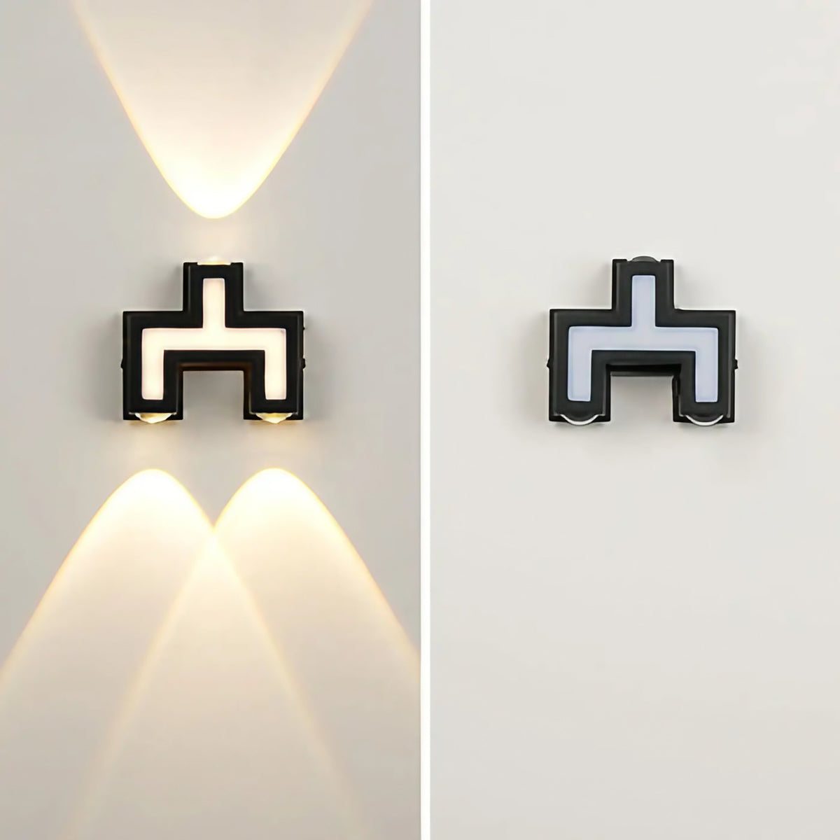 Applique murale extérieure zigzag, cinq modèles au choix