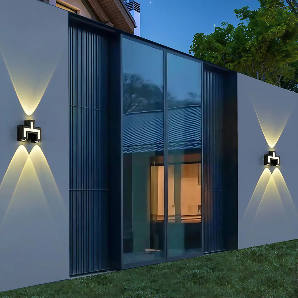 Applique murale extérieure zigzag, cinq modèles au choix