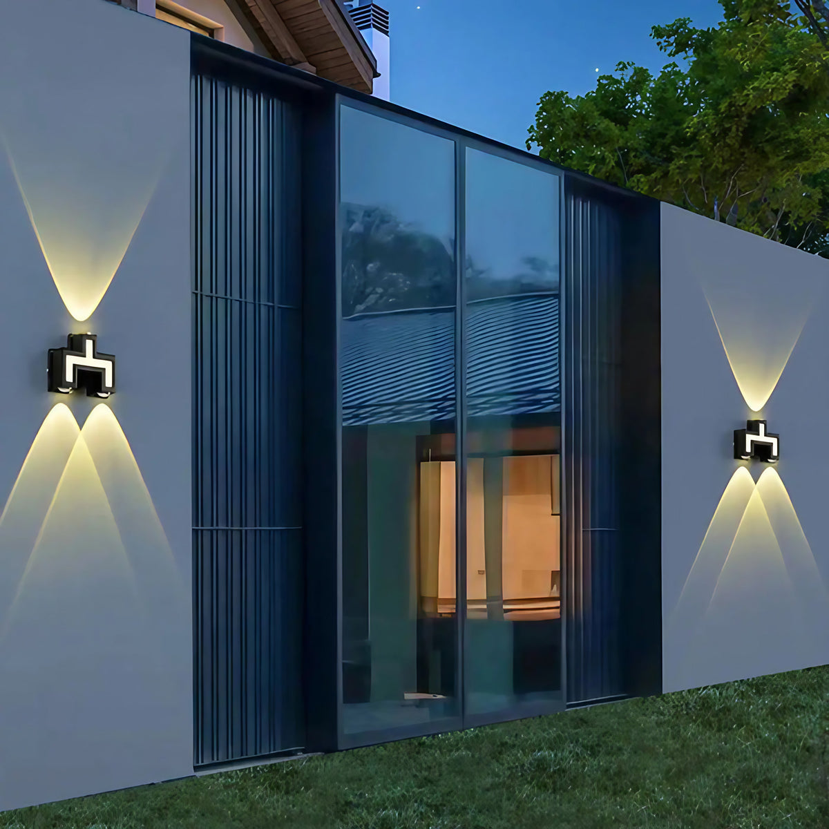 Applique murale extérieure zigzag, cinq modèles au choix