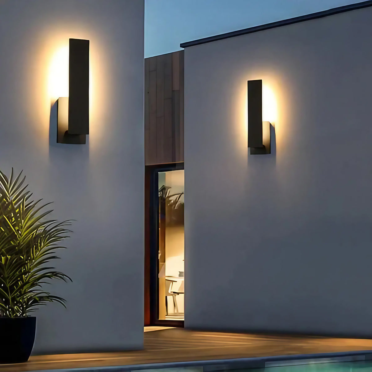 Applique de façade noire à lumière diffuse, taille S ou M
