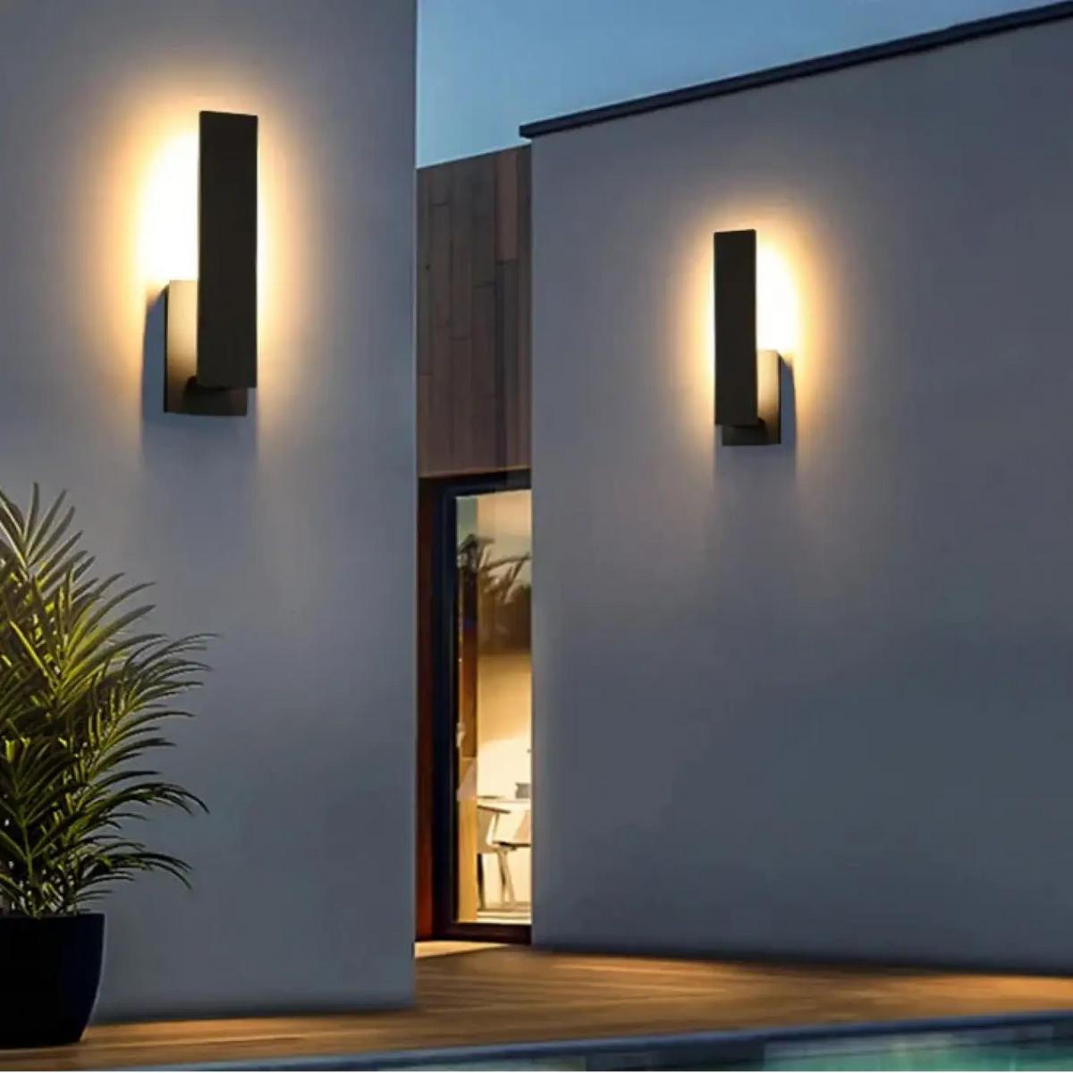 Applique de façade noire à lumière diffuse, taille S ou M