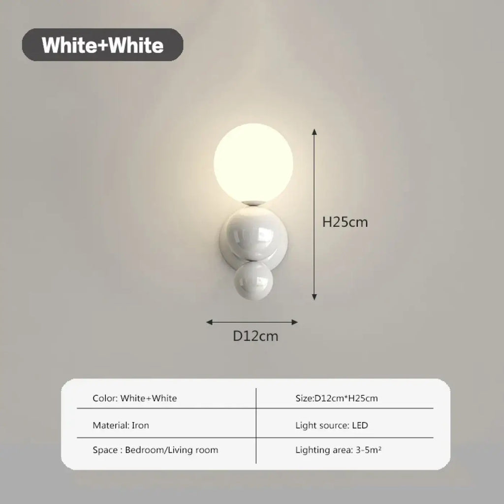 Applique murale LED en fer, blanc, vert ou rouge