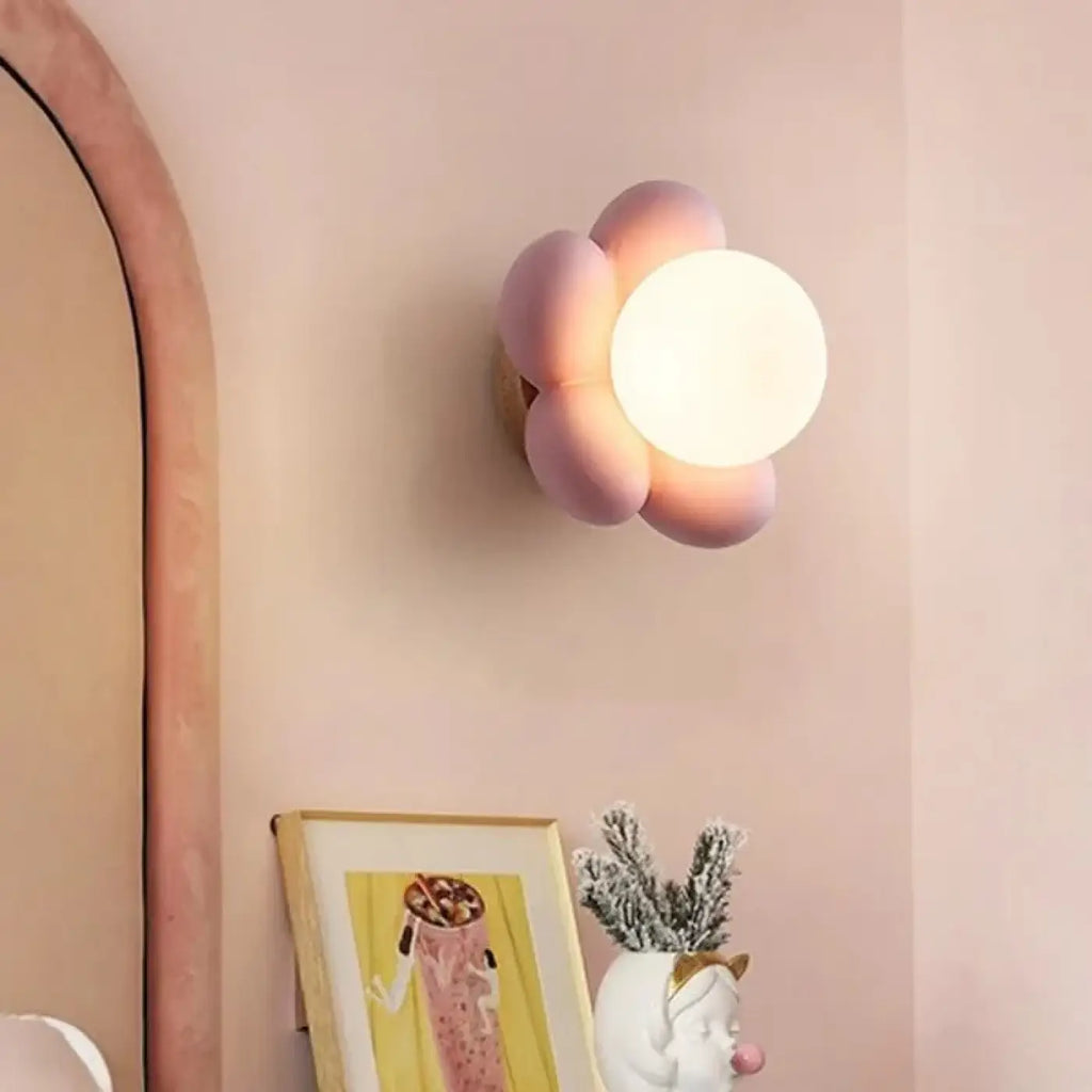 Applique murale fleur pour chambre de fillette, rose ou blanche