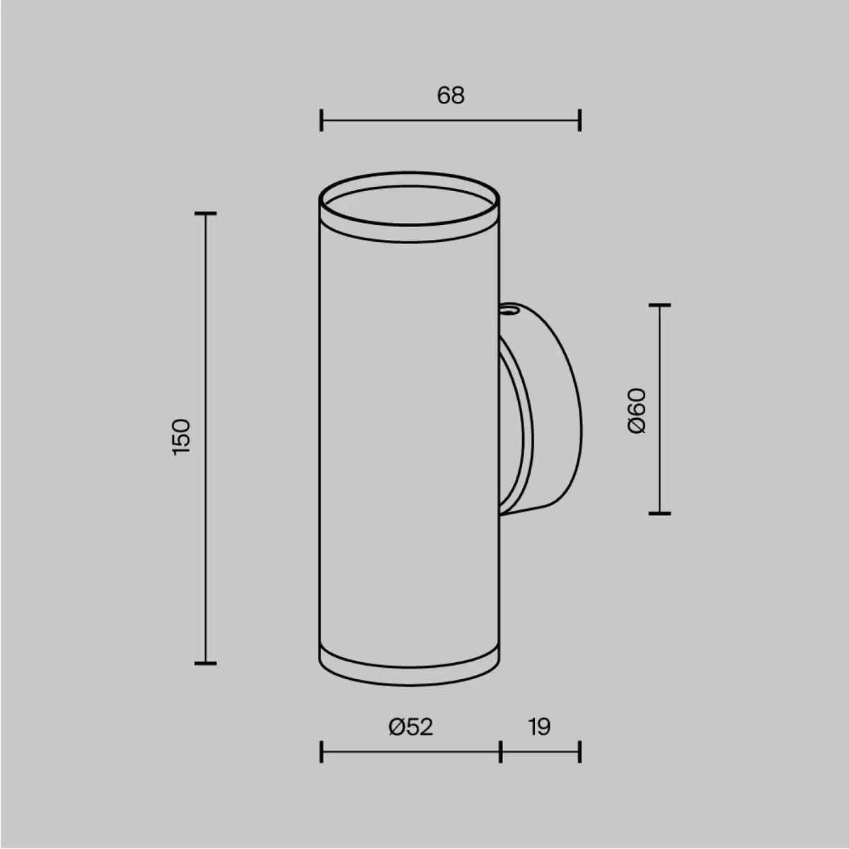 Applique murale cylindre en acier à faisceau dirigé, GU10