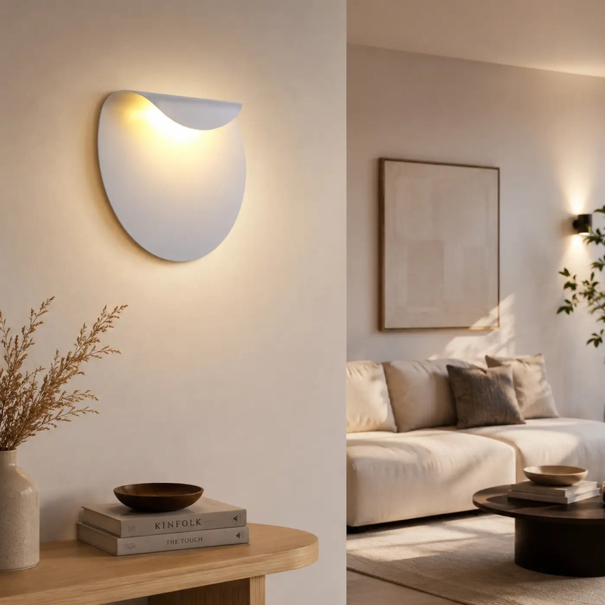 Applique murale en forme de galet, style organique
