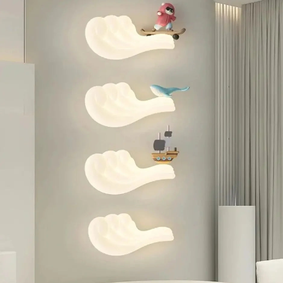 Applique murale en forme de main avec figurine, quatre modèles