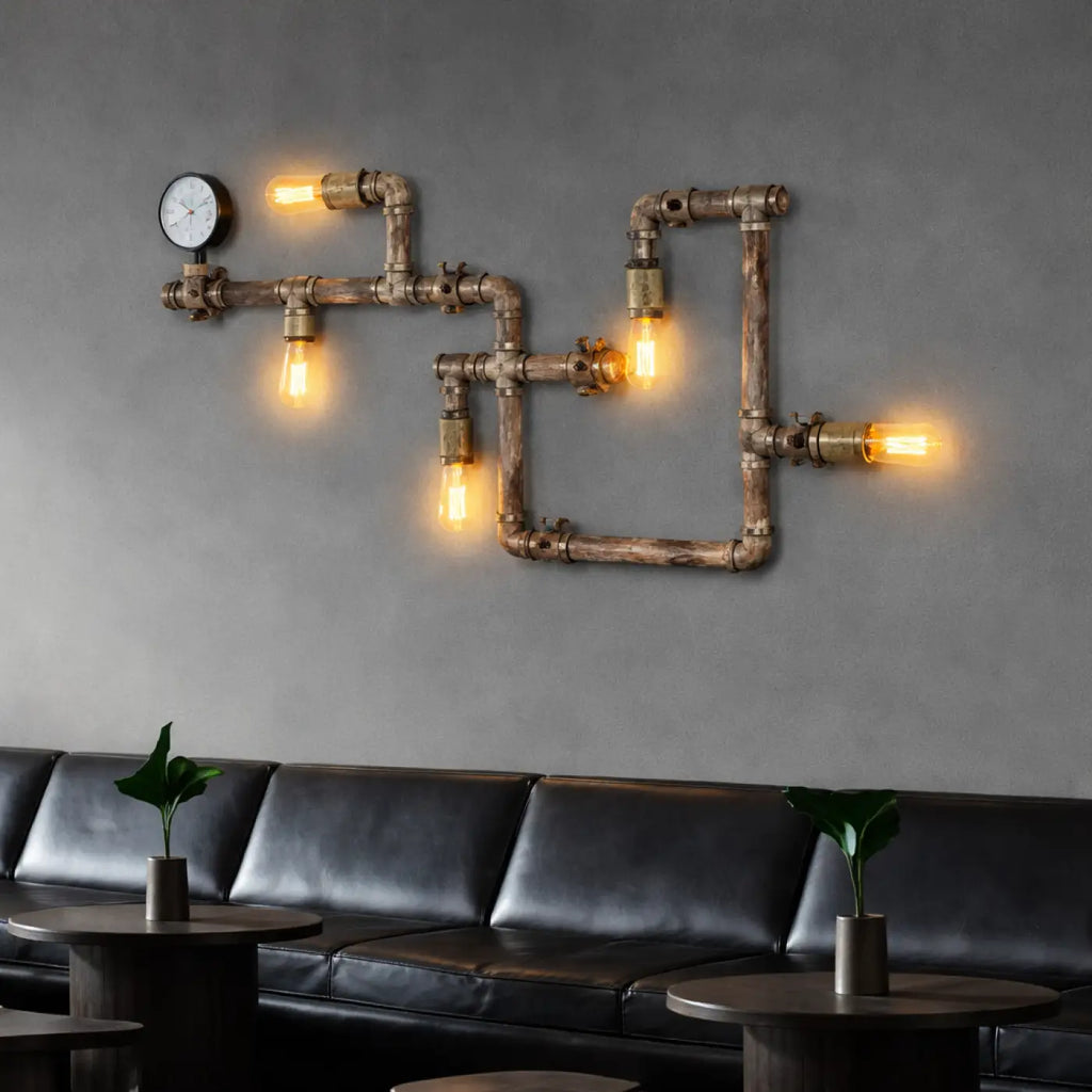 Applique murale robinet au style rétro, marron ou doré