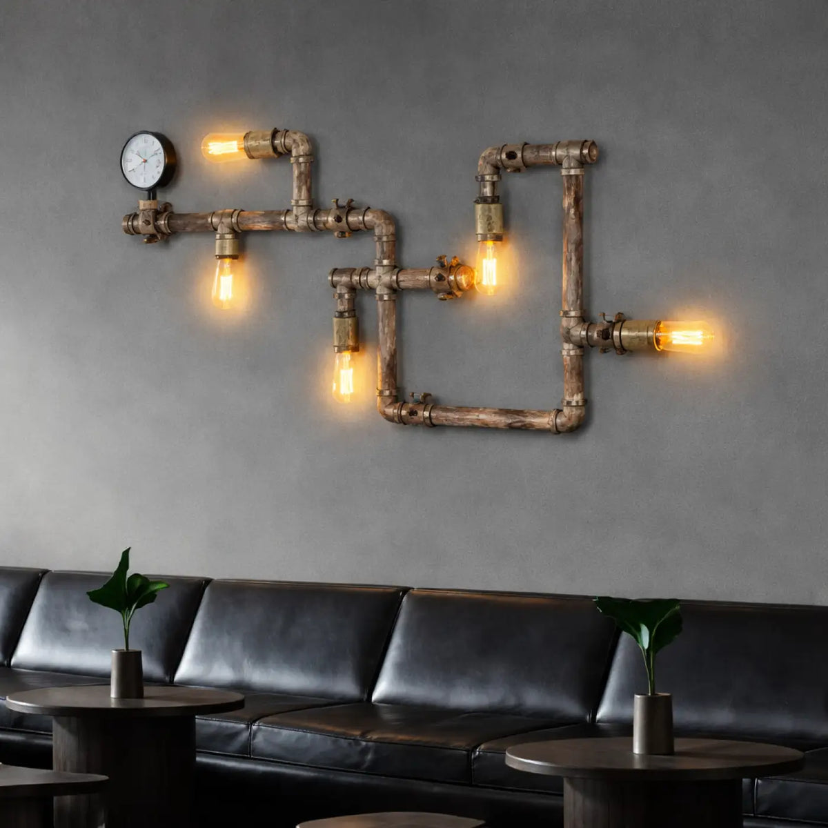 Applique murale robinet au style rétro, marron ou doré