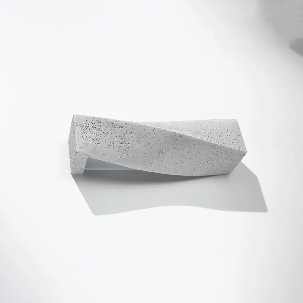 Applique murale à facettes torsadées, céramique ou béton, E27, gris