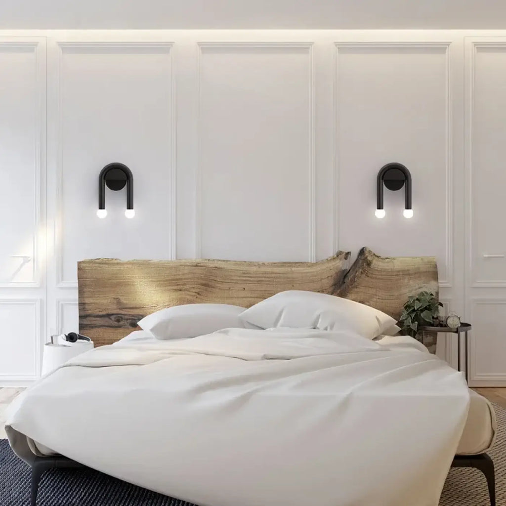 Applique murale en forme de U, noire et moderne