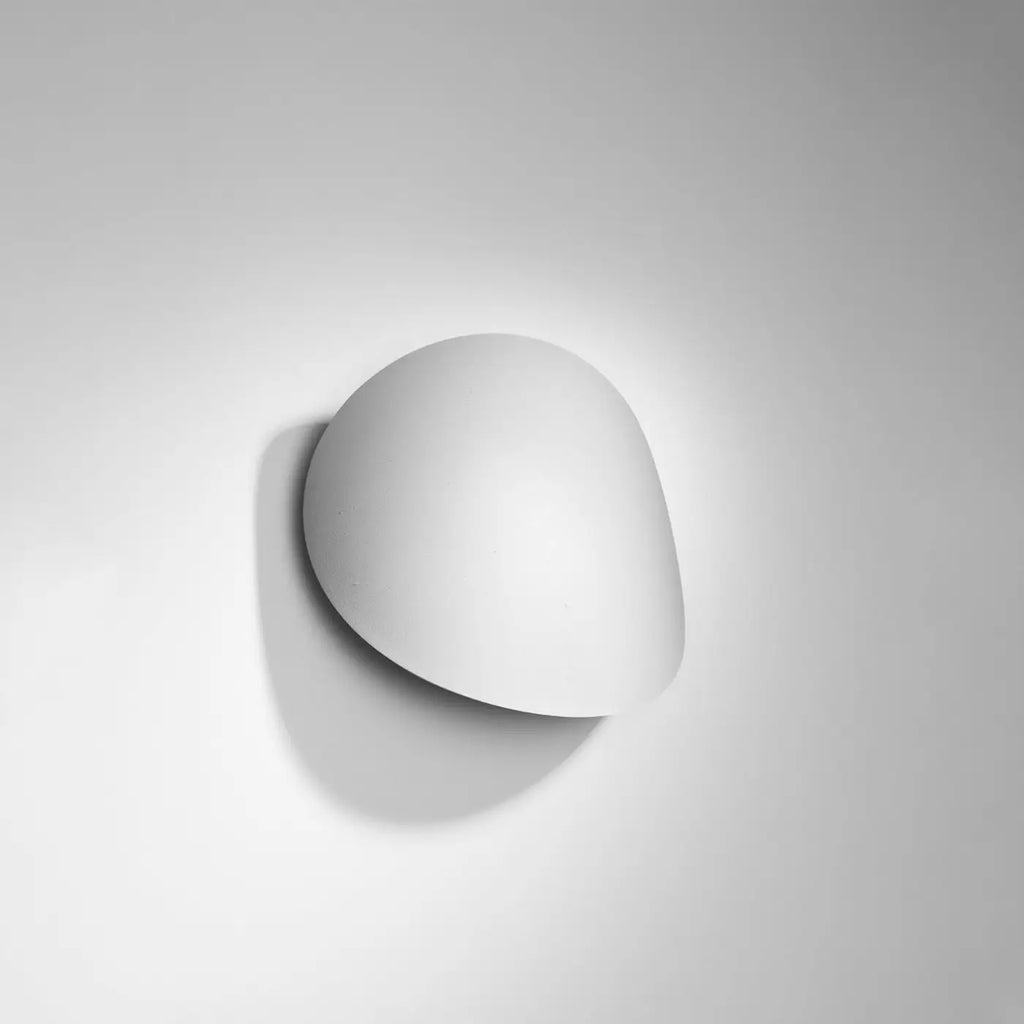 Applique murale galet en acier à halo indirect, blanc ou noir, blanc