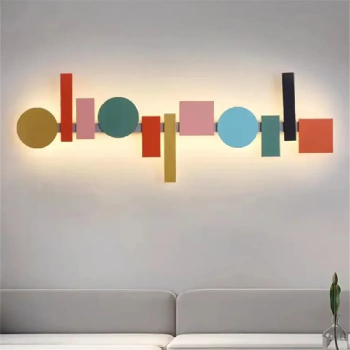 Applique murale géométrique, carrés, ronds et rectangles