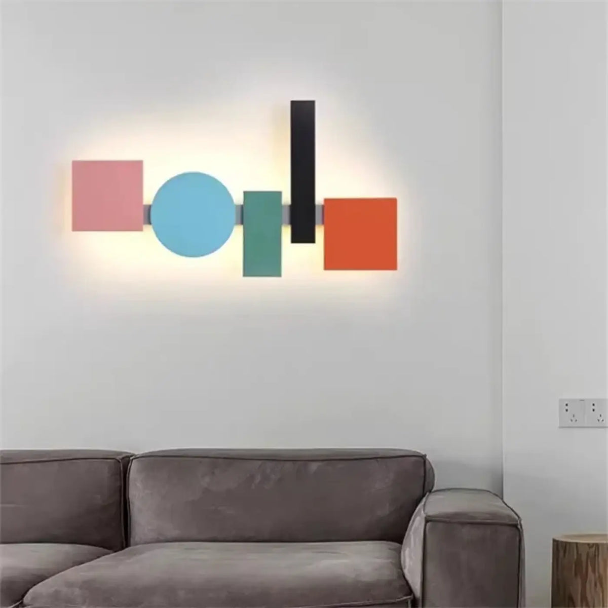 Applique murale géométrique, carrés, ronds et rectangles