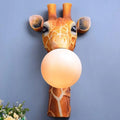 Applique murale girafe sculpturale avec globe lumineux