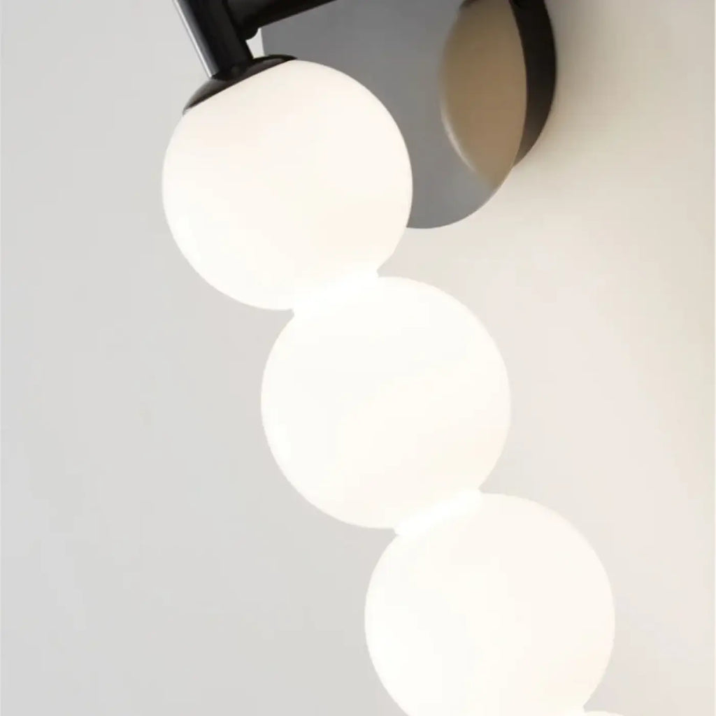 Applique murale à globes de verre, dorée ou noire, trois tailles