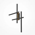 Applique murale LED à lignes angulaires en acier noir, 78 cm
