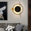 Applique murale horloge, lumière et heure, quatre modèles, noir