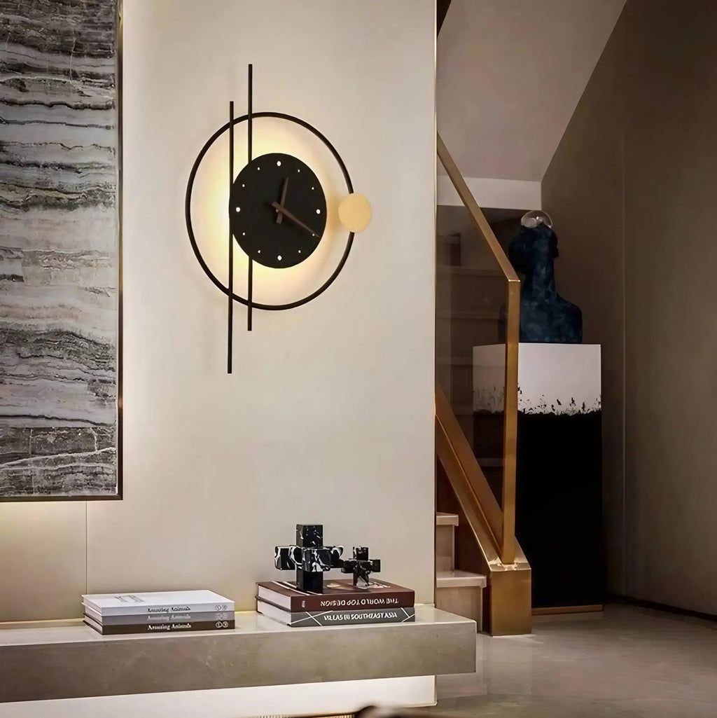 Applique murale horloge, lumière et heure, quatre modèles