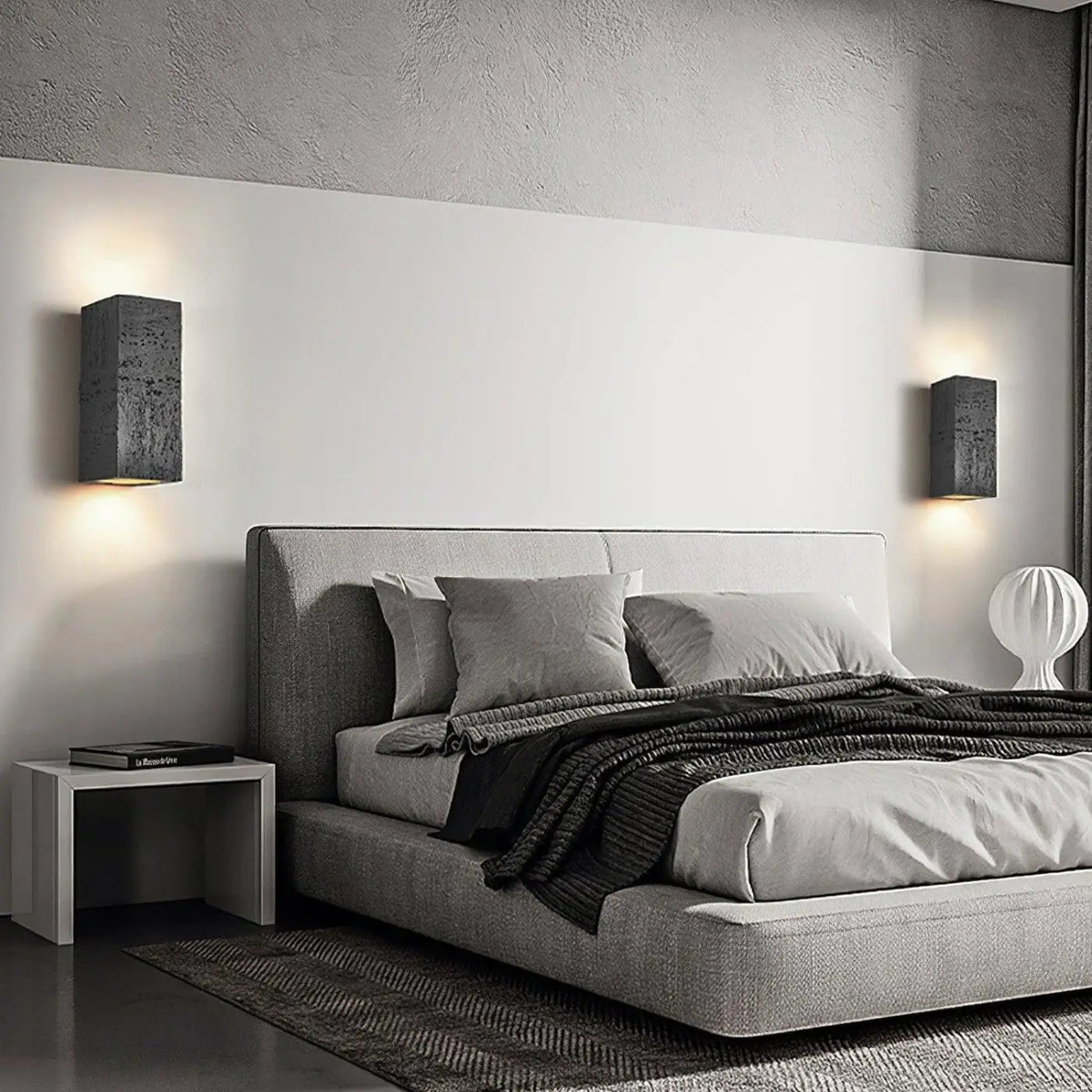 Applique murale imitation pierre, beige, gris, blanc ou noir, noir