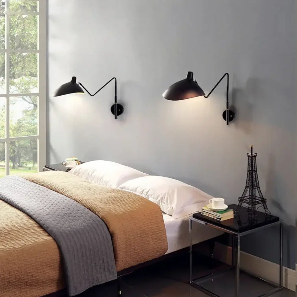 Applique murale industrielle orientable, noir mat, S, M ou L