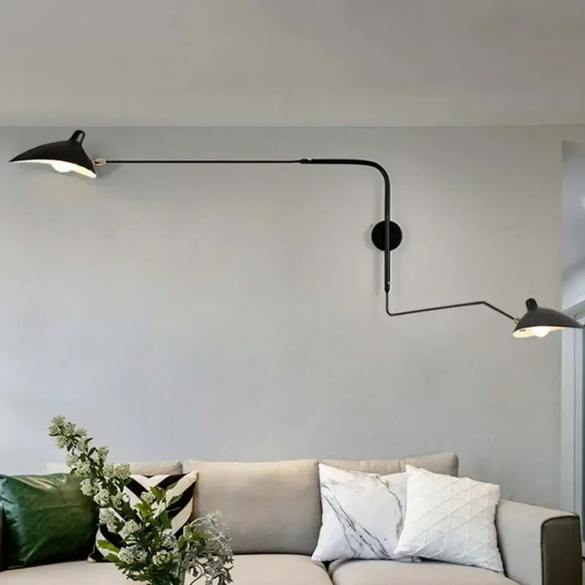 Applique murale industrielle orientable, noir mat, S, M ou L