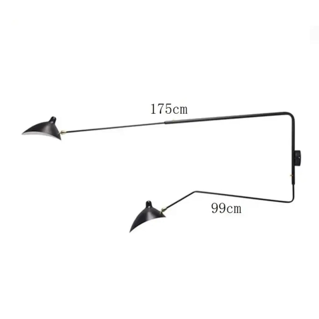 Applique murale industrielle orientable, noir mat, S, M ou L