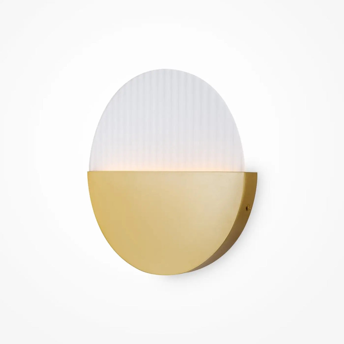 Applique murale LED cercle doré et diffuseur blanc, profil très fin
