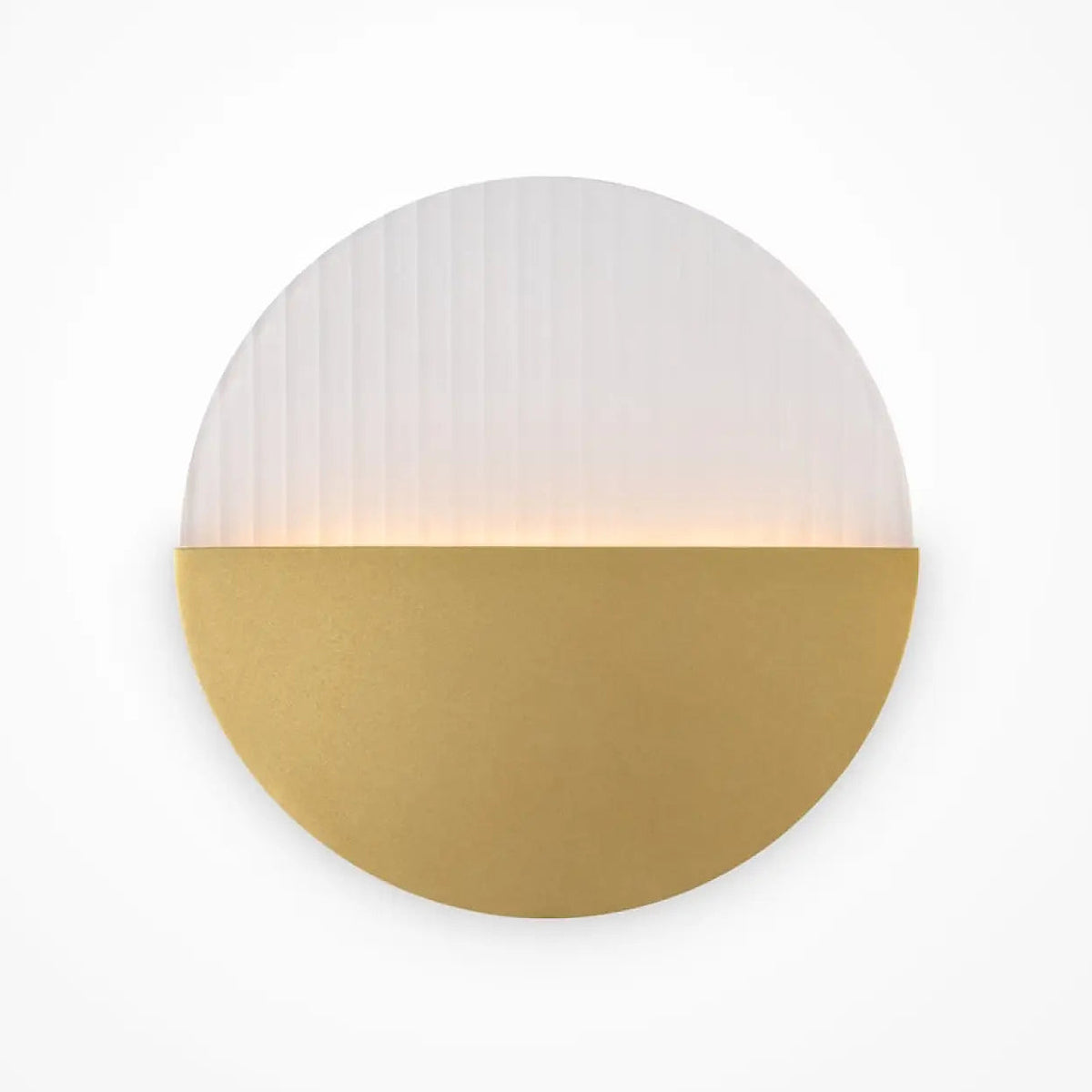 Applique murale LED cercle doré et diffuseur blanc, profil très fin