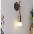 Applique murale laiton et globe de verre blanc, taille S ou M
