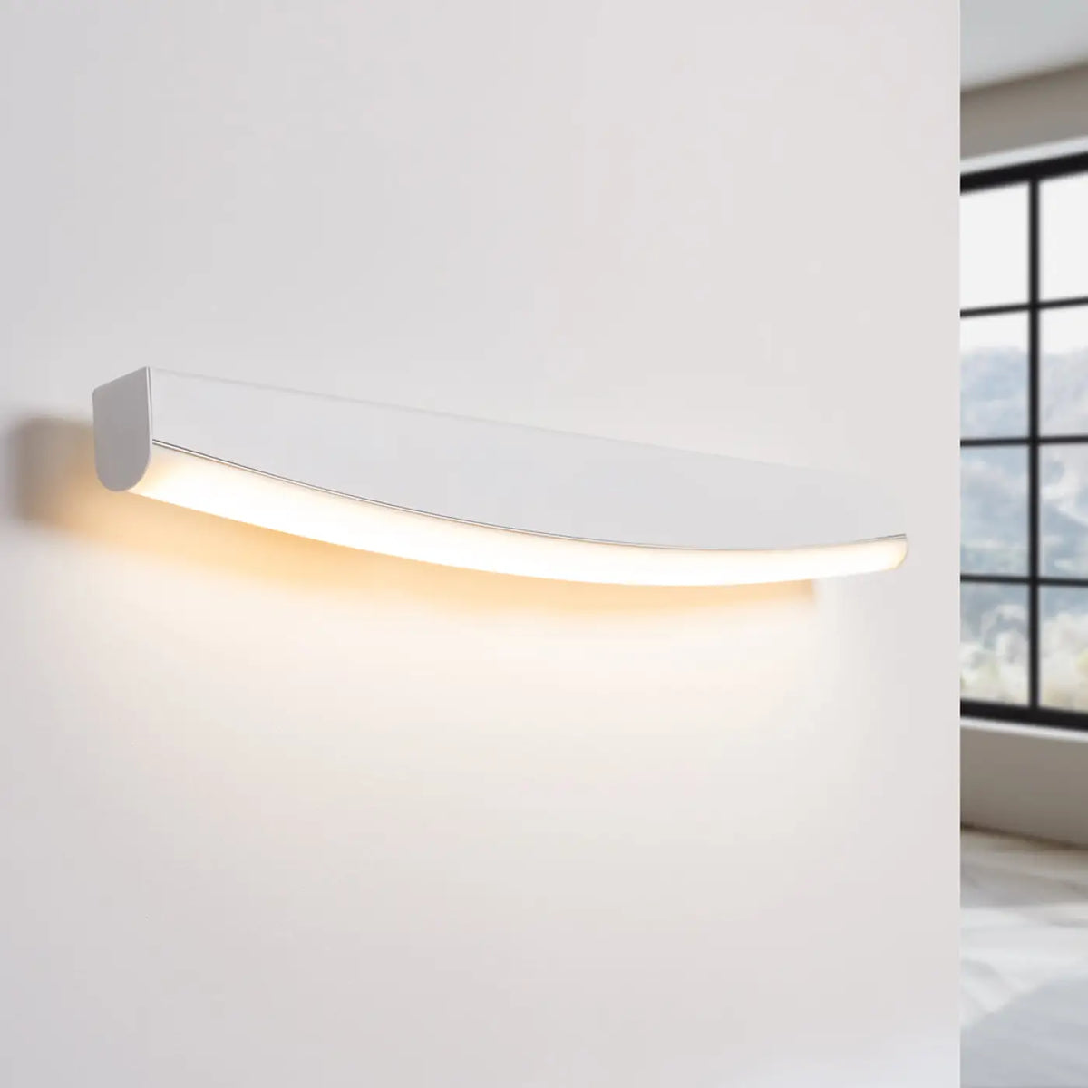 Applique bandeau LED aux bords en arc, 60 cm, éclairage vers le bas
