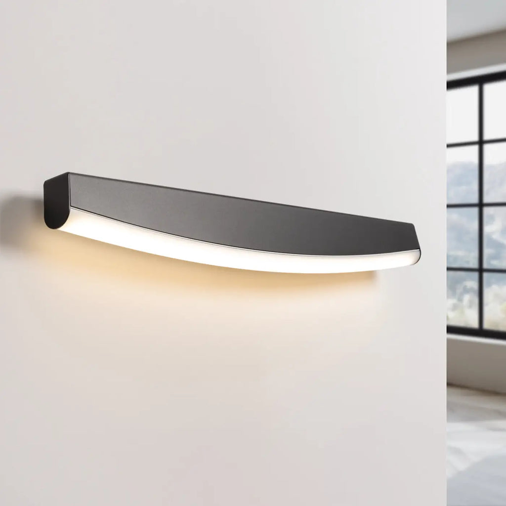 Applique bandeau LED aux bords en arc, 60 cm, éclairage vers le bas