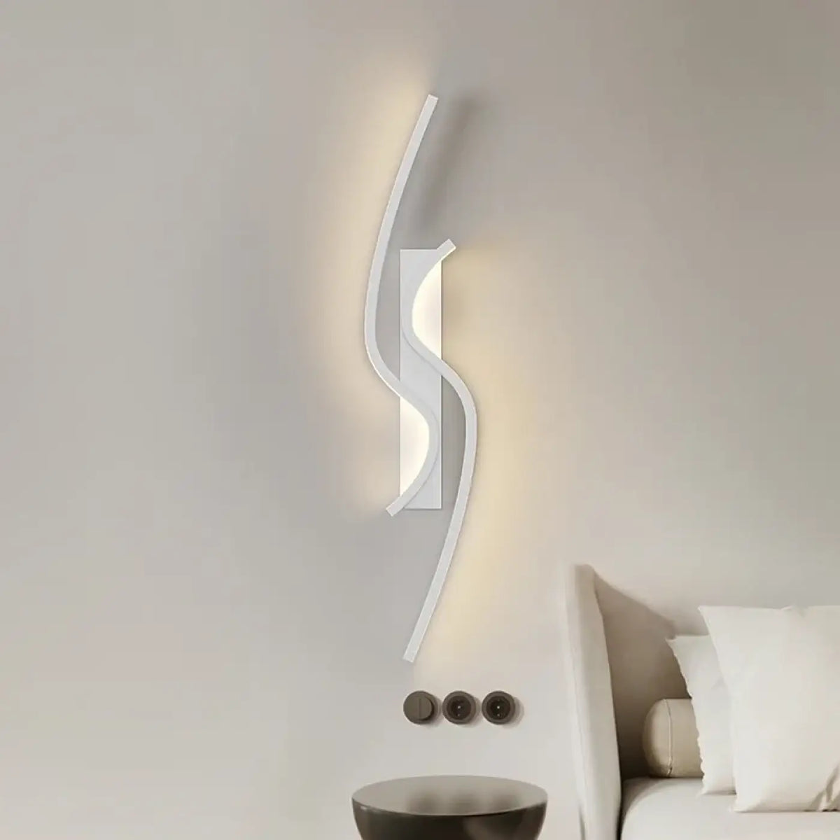 Applique murale LED à deux barres courbées en vague