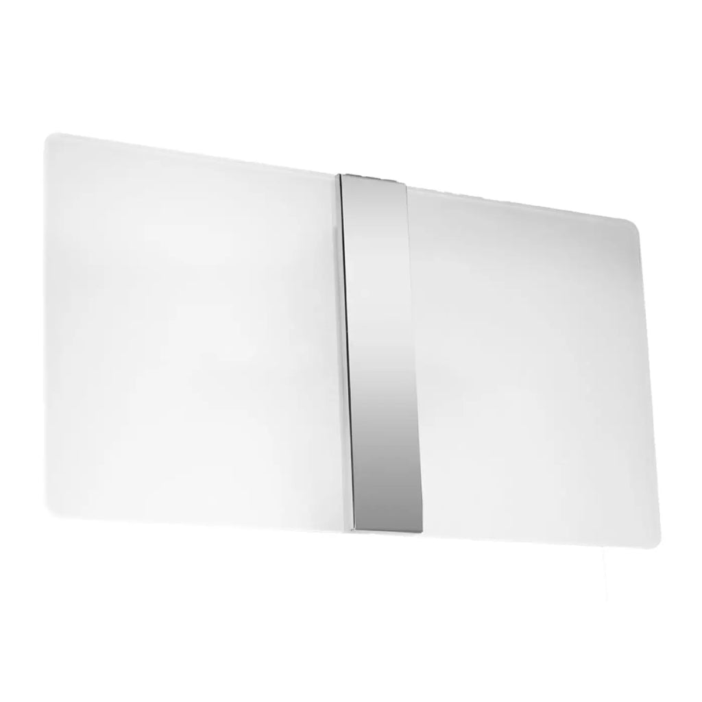 Applique murale en verre dépoli blanc et chrome, 35 cm, 2 ampoules G9