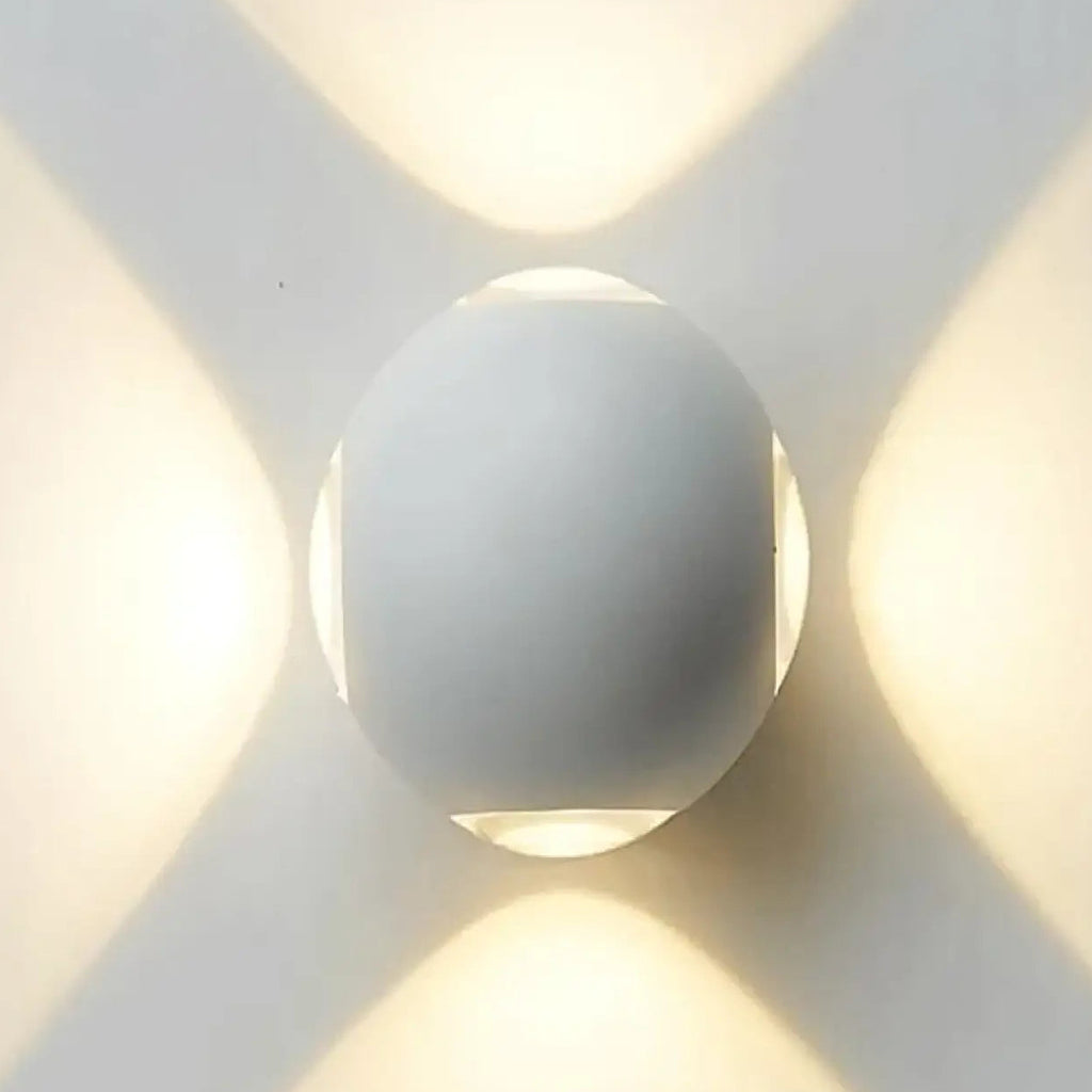 Applique extérieure LED à boule, aluminium et verre