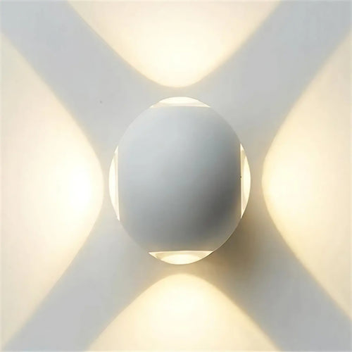 Applique extérieure LED à boule, aluminium et verre