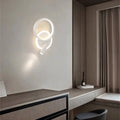 Applique murale LED à deux cercles, noire ou blanche, blanc
