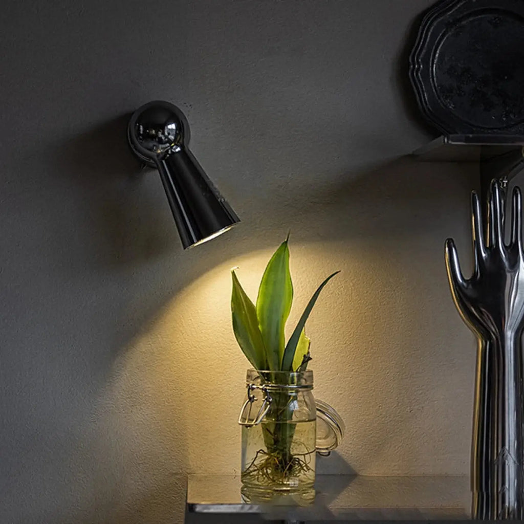 Applique murale LED chromée, base en aluminium