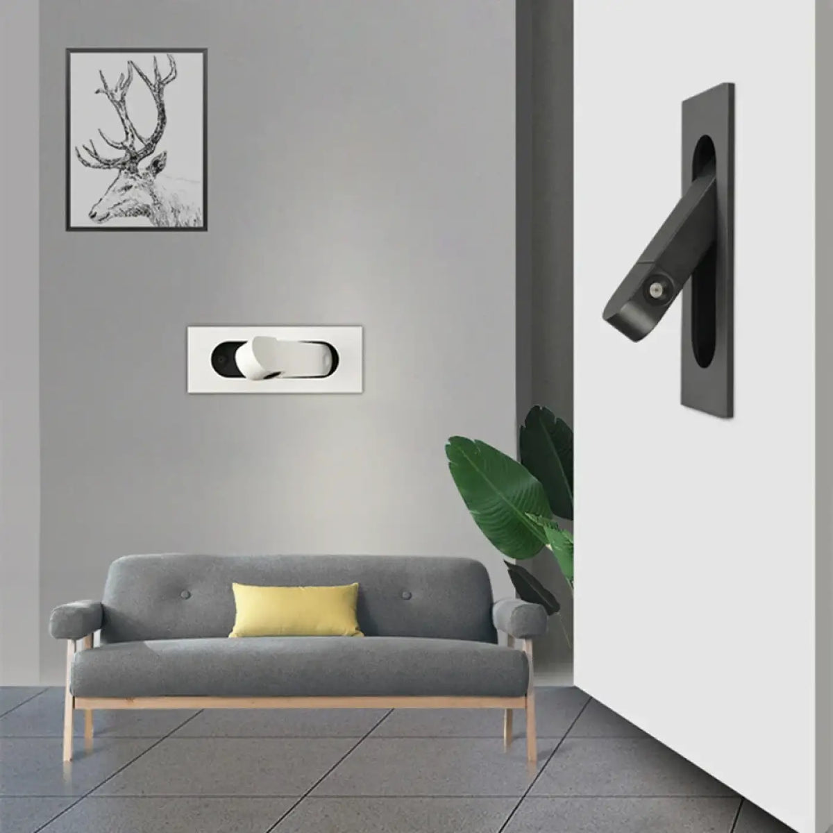 Applique murale LED pliable et discrète pour couloir, noir