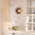 Applique LED circulaire en verre, gris ou noir
