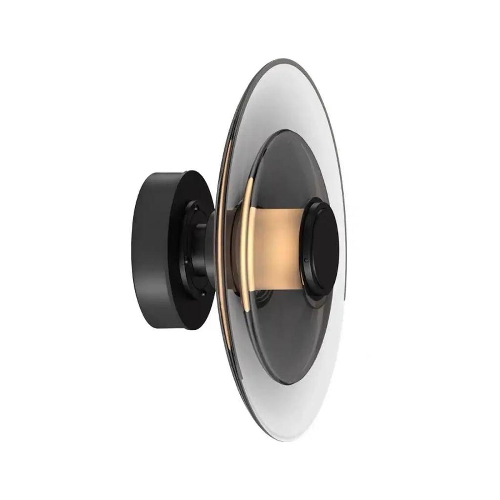 Applique LED circulaire en verre, gris ou noir