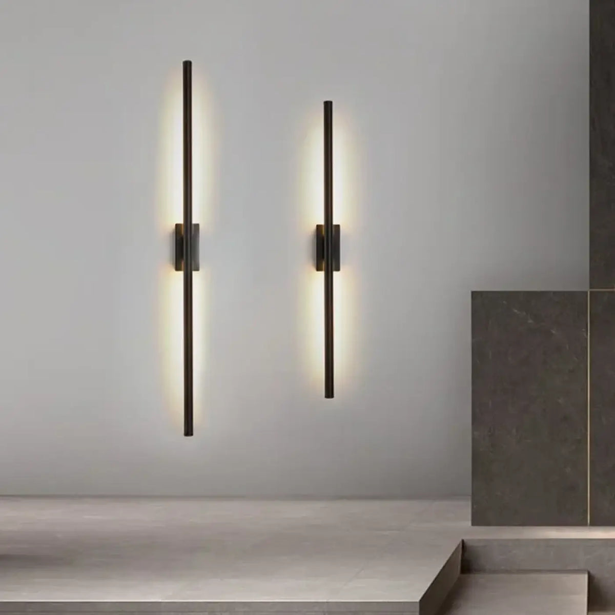 Applique murale LED épurée, dorée ou noire, trois tailles, noir