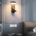 Applique murale LED avec liseuse, noir ou blanc, noir