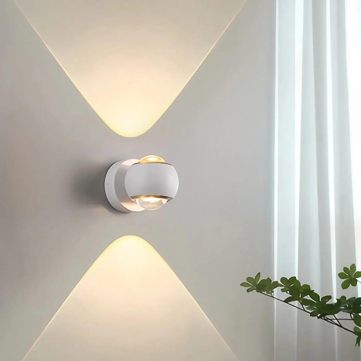 Applique murale LED ronde, coloris blanc ou noir, blanc