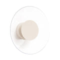 Applique murale ronde à disque transparent et pastille colorée, LED, beige