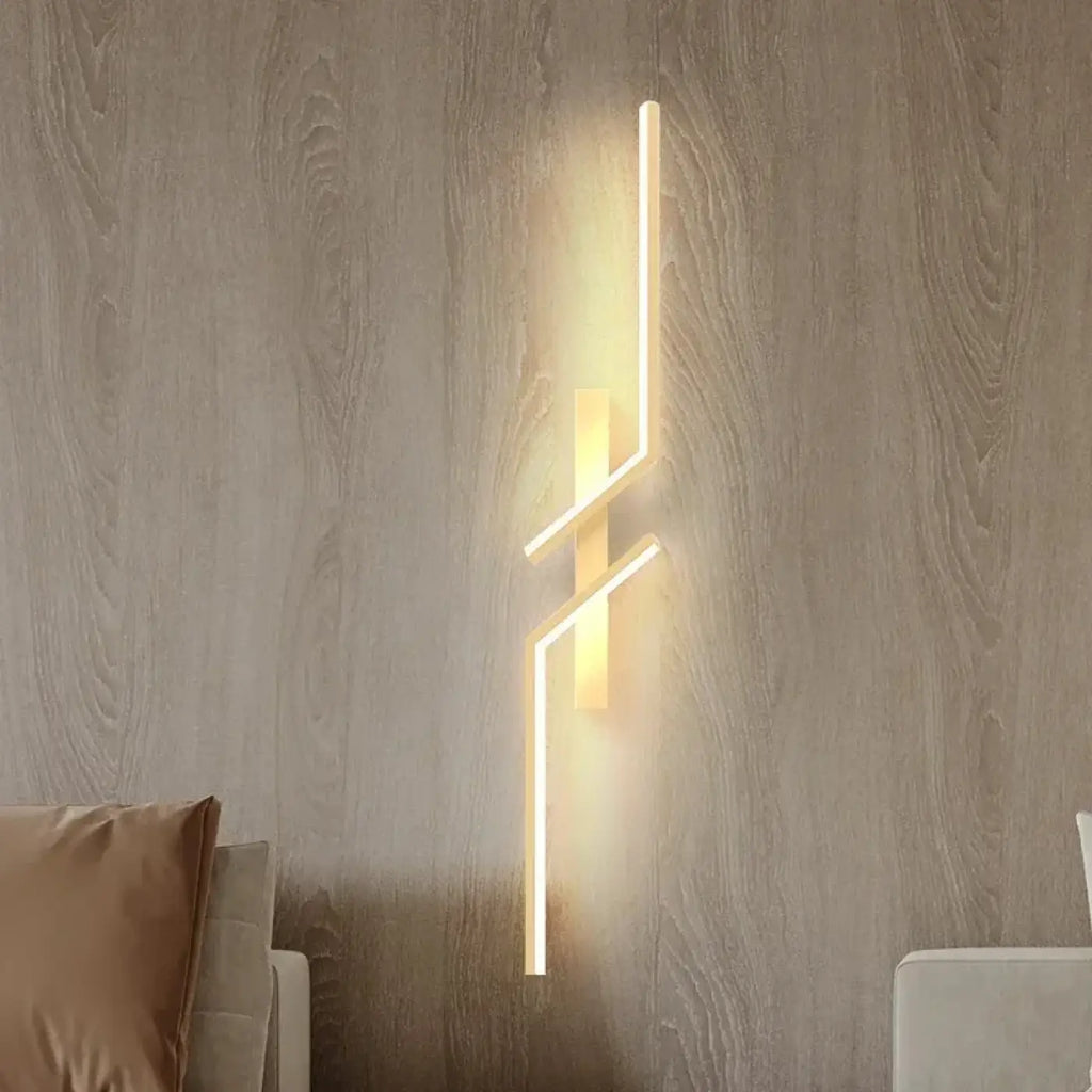 Applique murale LED dorée à la ligne arquée, lumière au choix