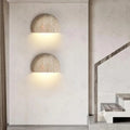 Applique murale LED en pierre naturelle, forme demi-cercle