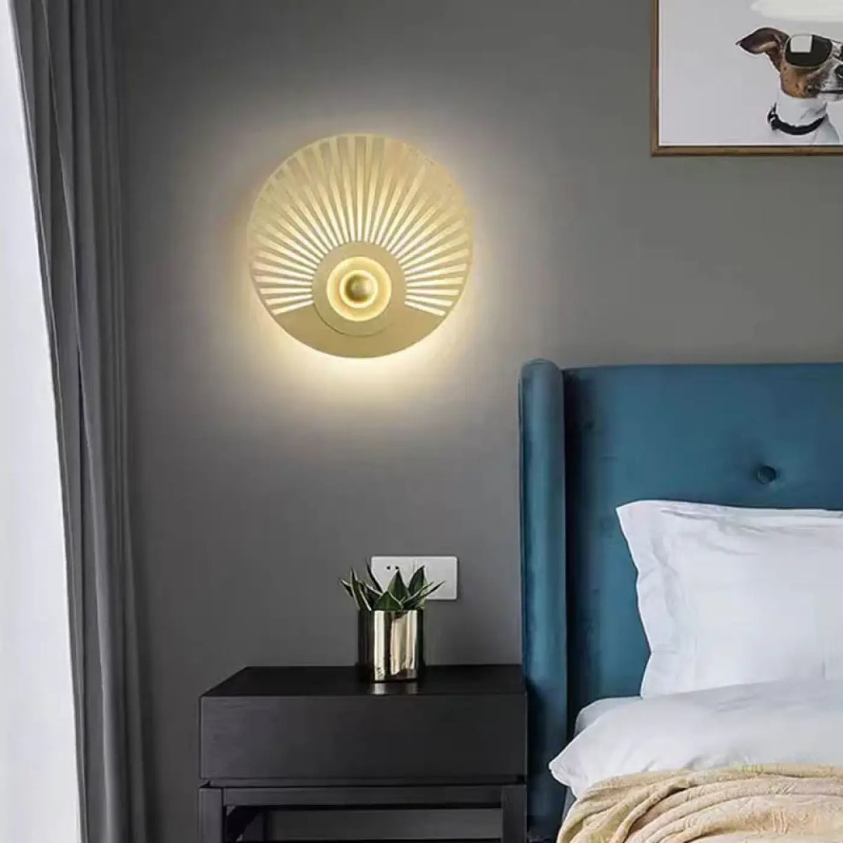 Applique LED en fer, noir, doré ou noir et doré, deux modèles