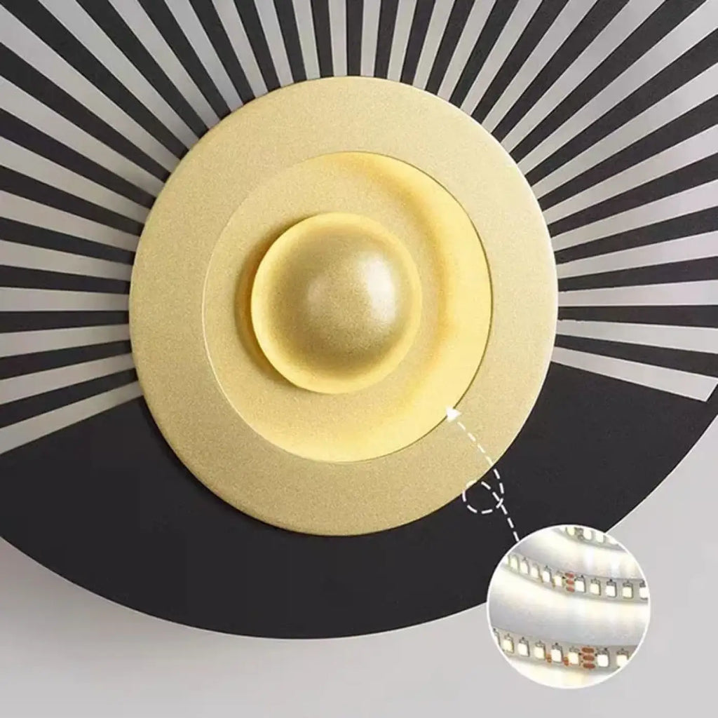 Applique LED en fer, noir, doré ou noir et doré, deux modèles