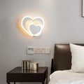 Applique murale LED deux cœurs, blanche ou noire, blanc