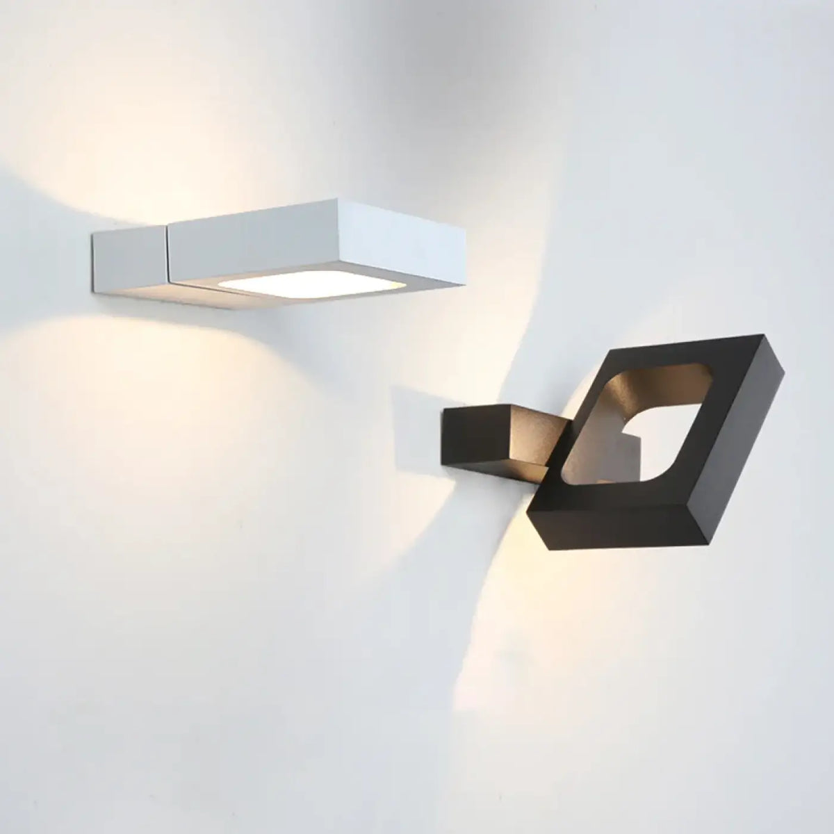 Applique murale LED géométrique, noir ou blanc